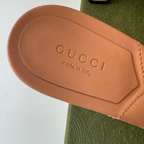 size 40 - GUCCI GG MARMONT DOUBLE G Sandals slide peach pink - Picture 6 of 9